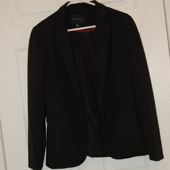 Audrey & Celine Black Women's 1 Button Blazer Size Small - Picture 2 of 11